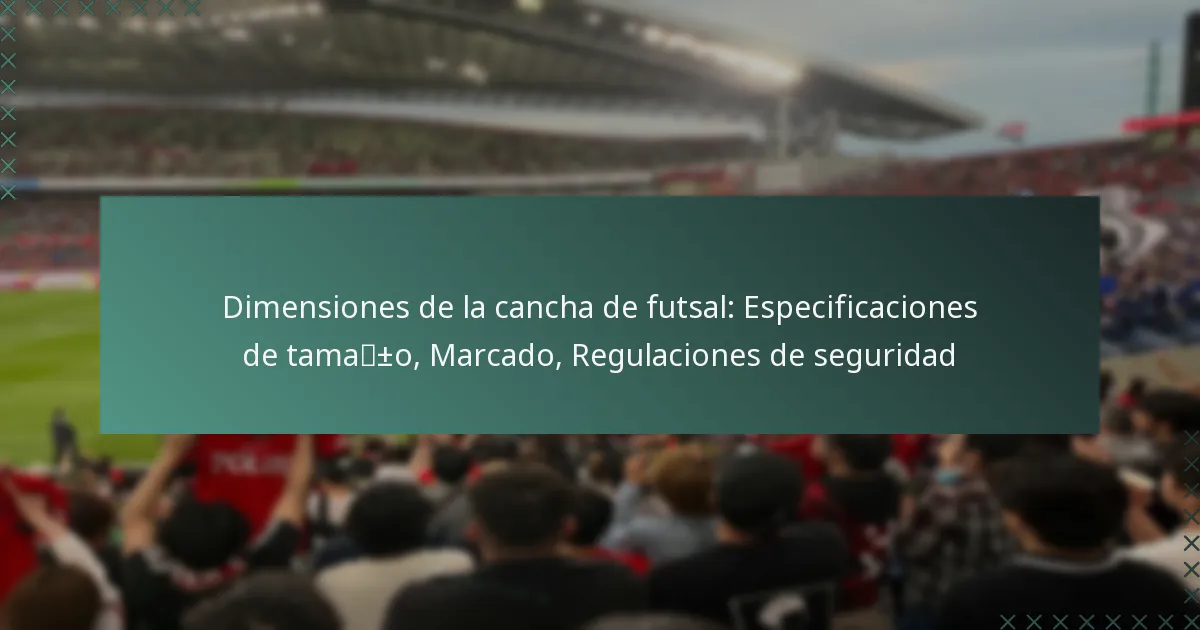 Dimensiones de la cancha de futsal: Especificaciones de tamaño, Marcado, Regulaciones de seguridad